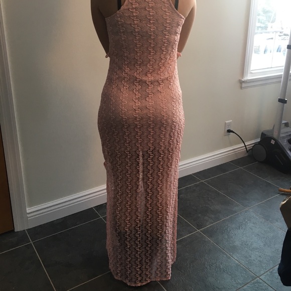 Pink lace overlay maxi dress - Picture 3 of 3